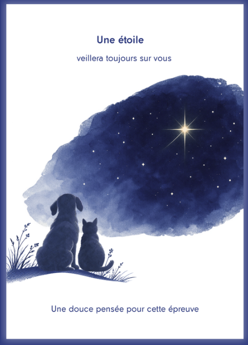 Cartes de condoléances (Une étoile) 30 pièces